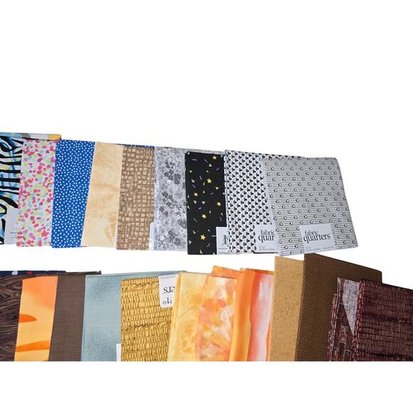 Flat Quarters Lot of 46 Variety of Colors and Prints Fabtic - Picture 2 of 7